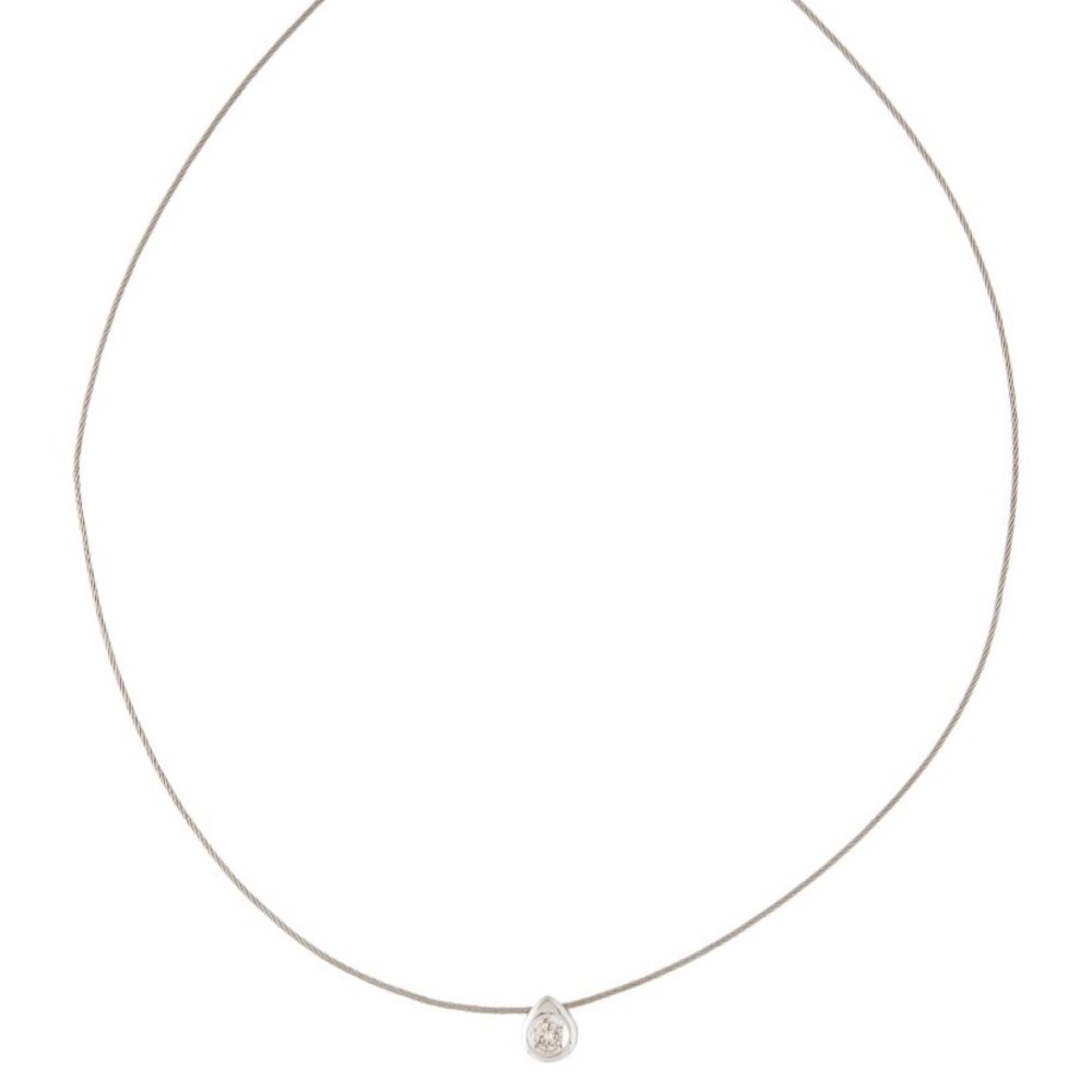 14k diamond solitaire necklace